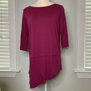 J. Jill PJ boat neck tunic with asymmetric hem